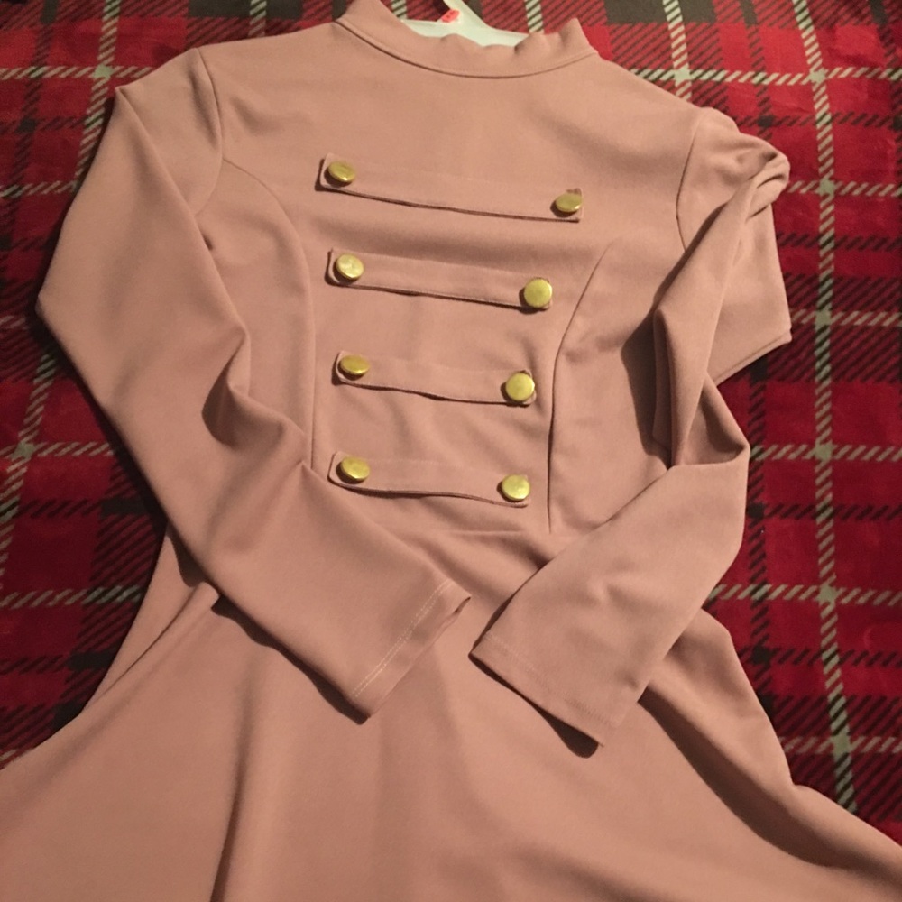 🎃 Pink Skater Dress with Buttons